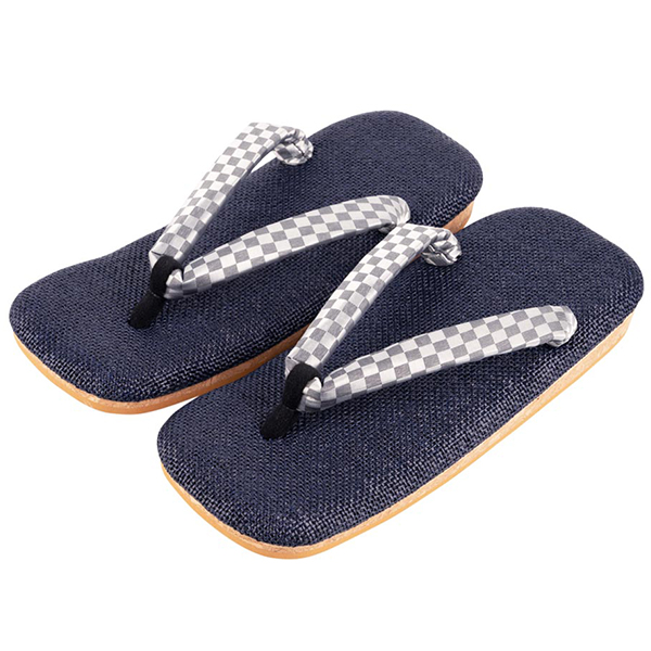 雪駄 ラタンメッシュ 市松 【メンズ】|H525|ネイビー