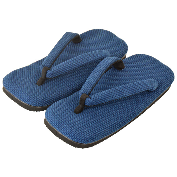 雪駄  M～3Lサイズ 刺し子 インディゴ染め 【メンズ】｜H5600 