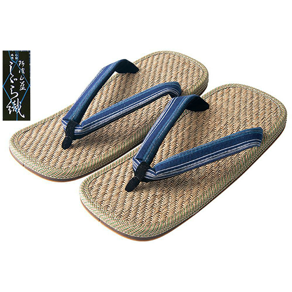 雪駄 阿波しじら織 クッション入り 【メンズ】|H732