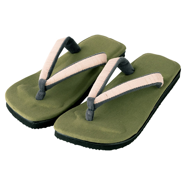 雪駄 奈良大和茶 緑茶染め 【レディース】|R1162