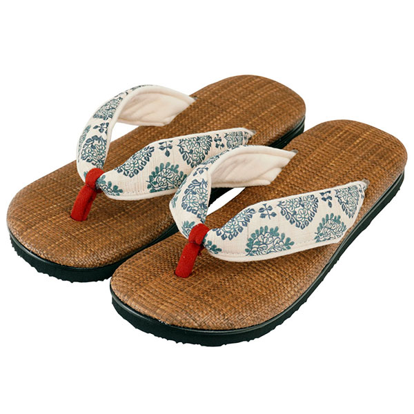 雪駄 ラタンメッシュ焦茶 菱型花卉-ひしがたかき- 【レディース】|R256