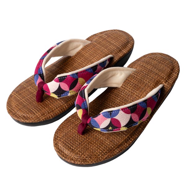 雪駄  ブラウンパナマメッシュ 紫系 七宝 【レディース】｜R471