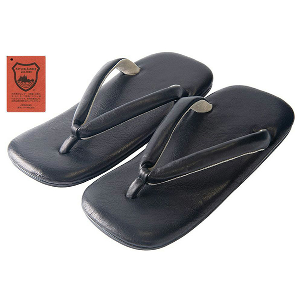 雪駄 栃木レザー 【メンズ】｜R5400｜黒 