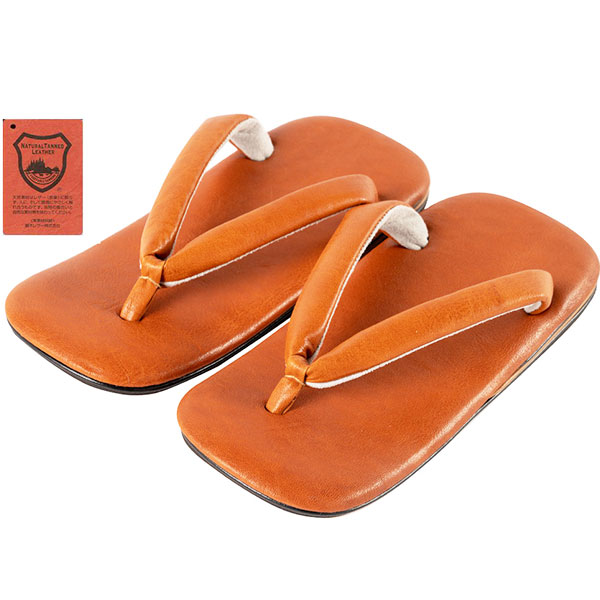 雪駄 栃木レザー 【メンズ】｜R5400｜茶 