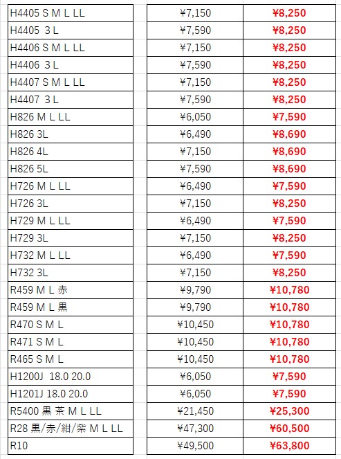 価格改定2026